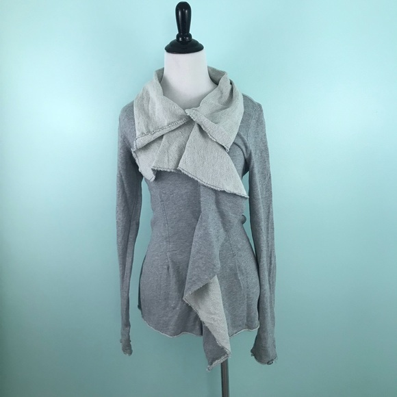 Free People Jackets & Blazers - We the Free People Ebb & Flow Jacket Gray Ruffle